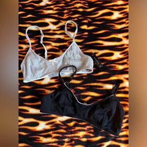 Ardene Black and Gray Bralette Set